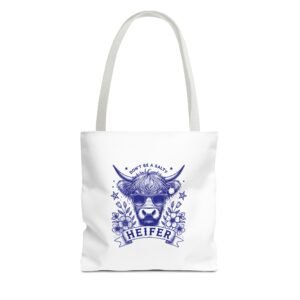 Heifer Blue Cow Artistic Farm Animal Illustration - Tote Bag