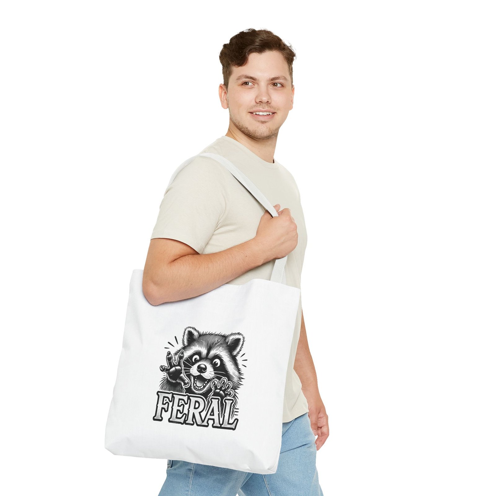 Feral Black Raccoon Cute Wild Animal Illustration - Tote Bag - Image 11
