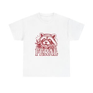 Feral Red Raccoon Illustration with Funny Wild Animal Vibe - T-shirt