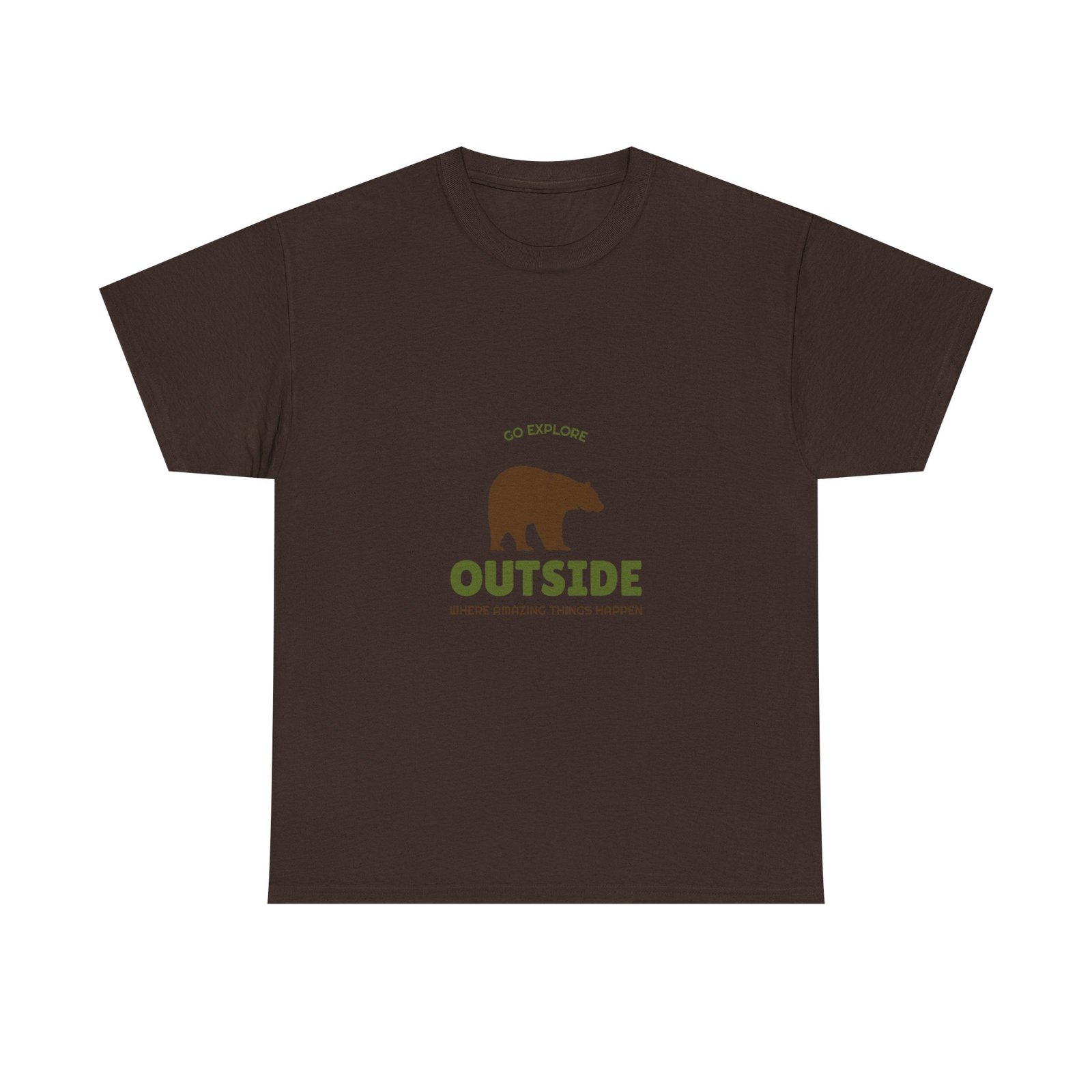 Go Outside Bear Graphic with Nature Adventure Theme - T-shirt