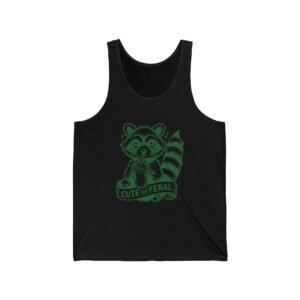 Adorable Green Raccoon Illustration with Cute and Feral Style - Tank Top