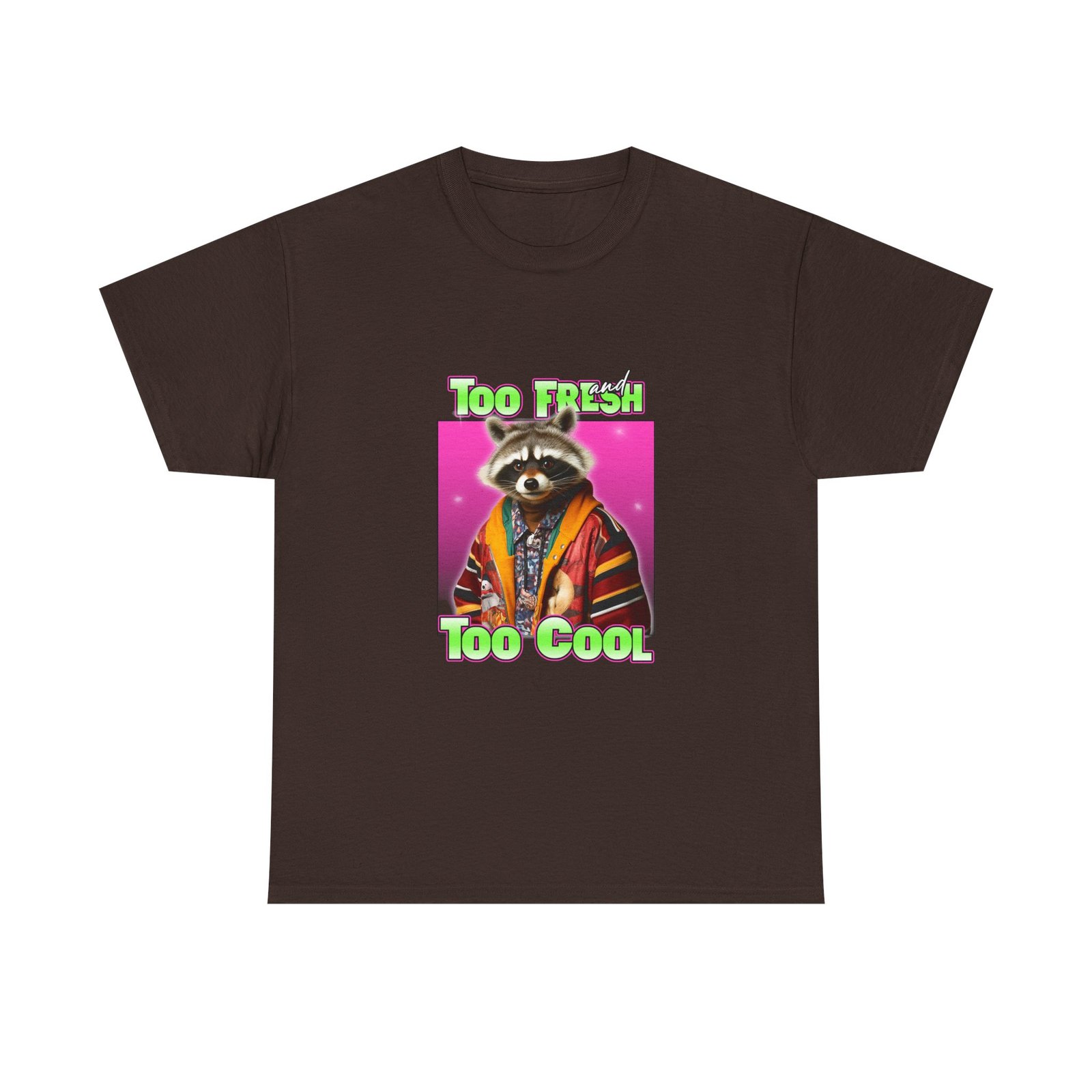 Too Fresh Raccoon Cartoon with Sunglasses and Attitude - T-shirt