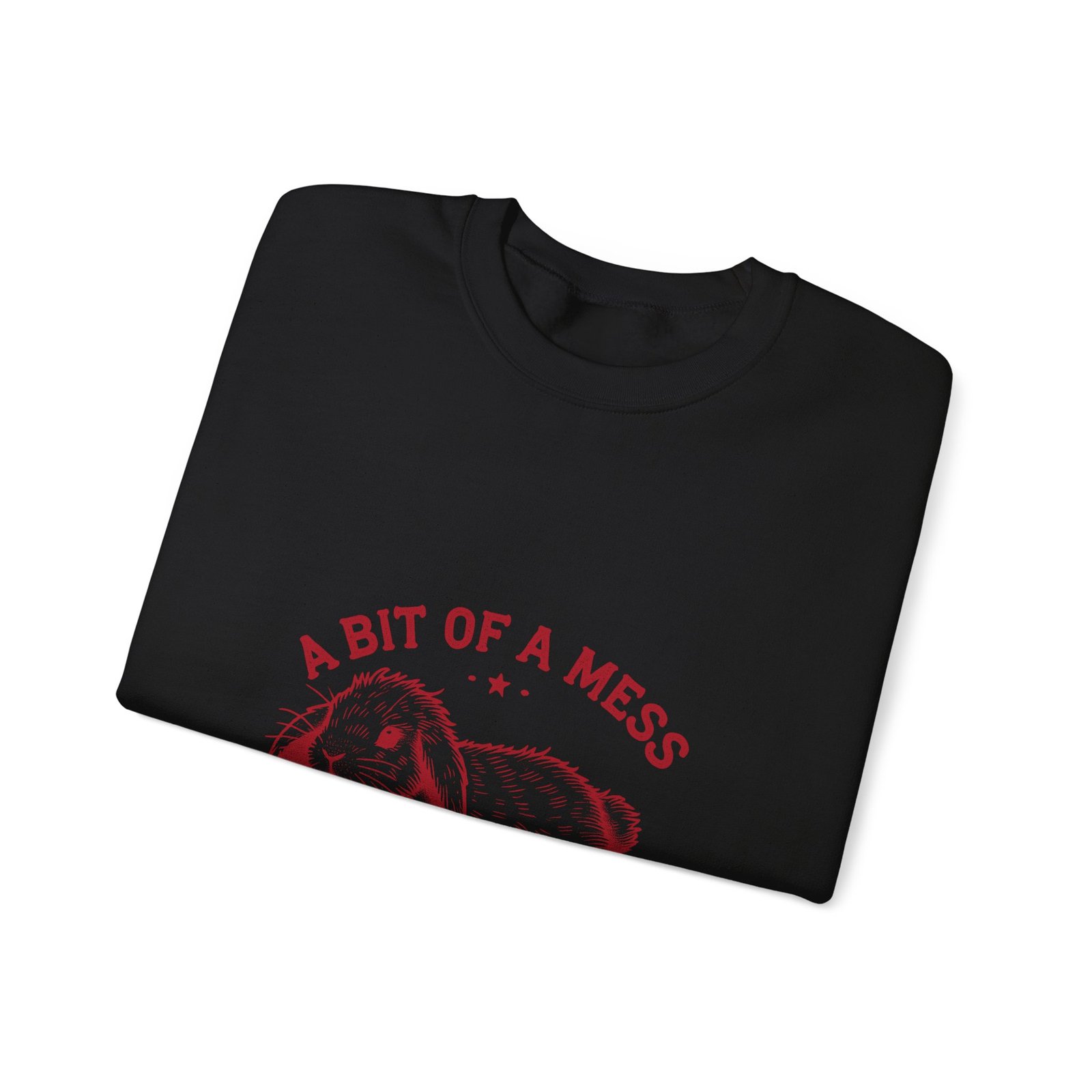 Red Rabbit Cartoon with "A Bit Of A Mess But Doing My Best" Quote - Sweatshirt - Image 3