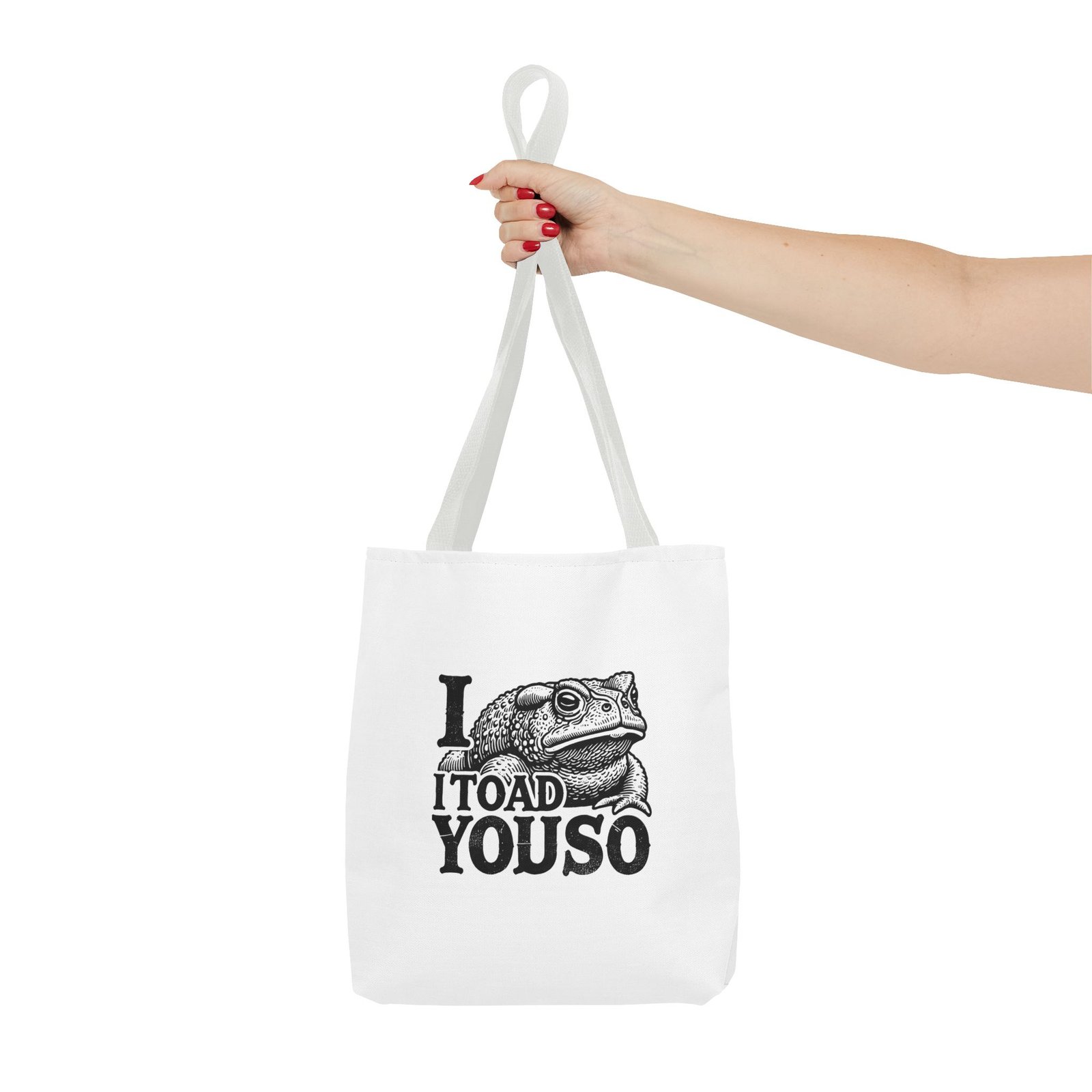 I Toad You So Black Frog Funny Pun Design - Tote Bag - Image 4