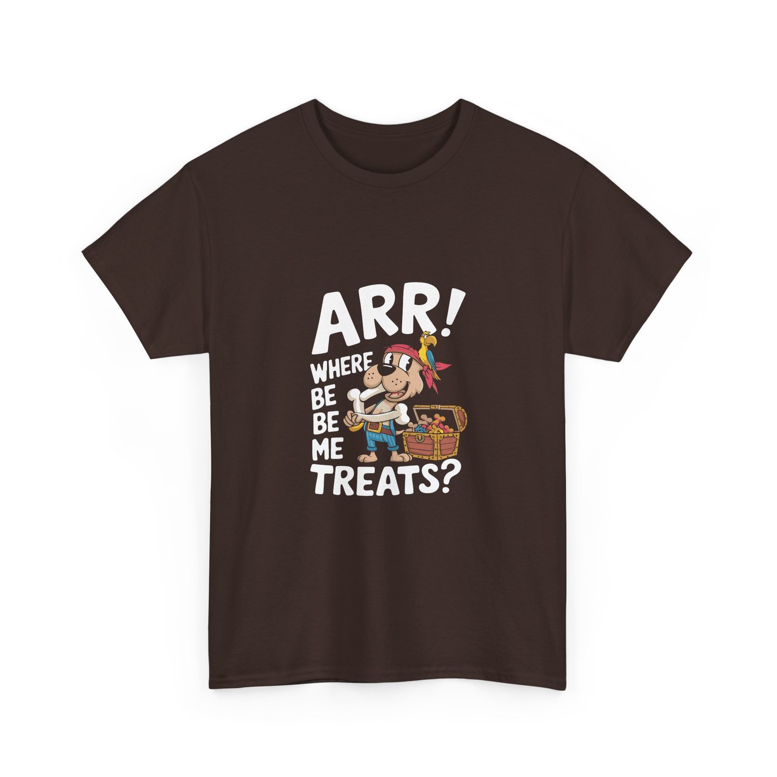 Cute Pirate Dog with Treasure Chest of Treats Illustration - T-shirt - Image 3