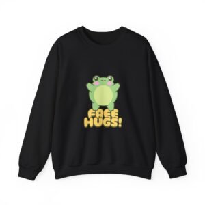 Cute Cartoon Frog Offering Free Hugs Illustration - Sweatshirt