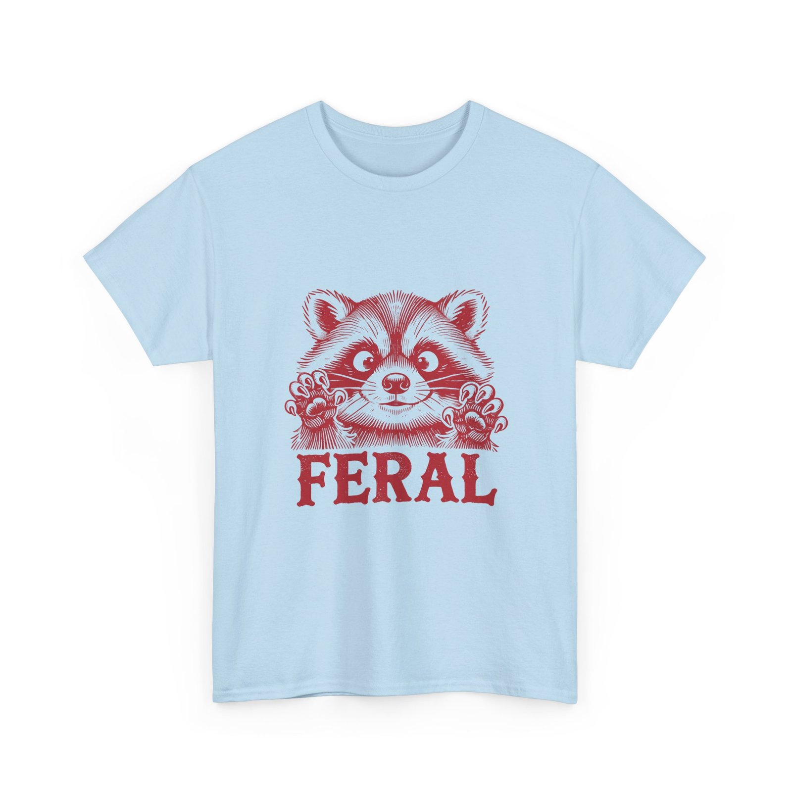 Feral Red Raccoon Bold Wildlife Illustration - T-shirt - Image 11