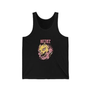 Psycho Kitten Surreal Art with Intense Expression and Vivid Colors - Tank Top