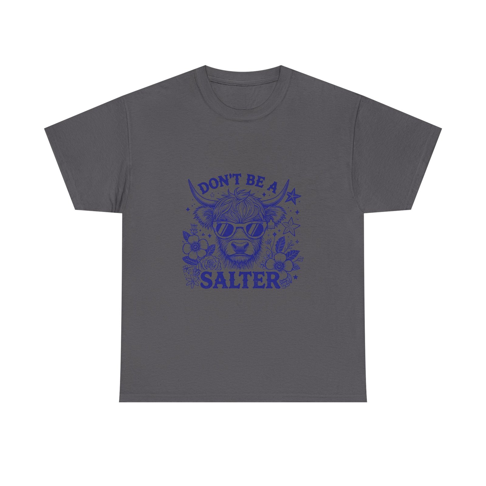 Don’t Be Salty Blue Cow Cute Cartoon Graphic - T-shirt - Image 5