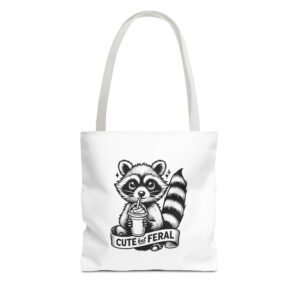 Adorable and Wild Black Raccoon Illustration with Cute Charm - Tote Bag
