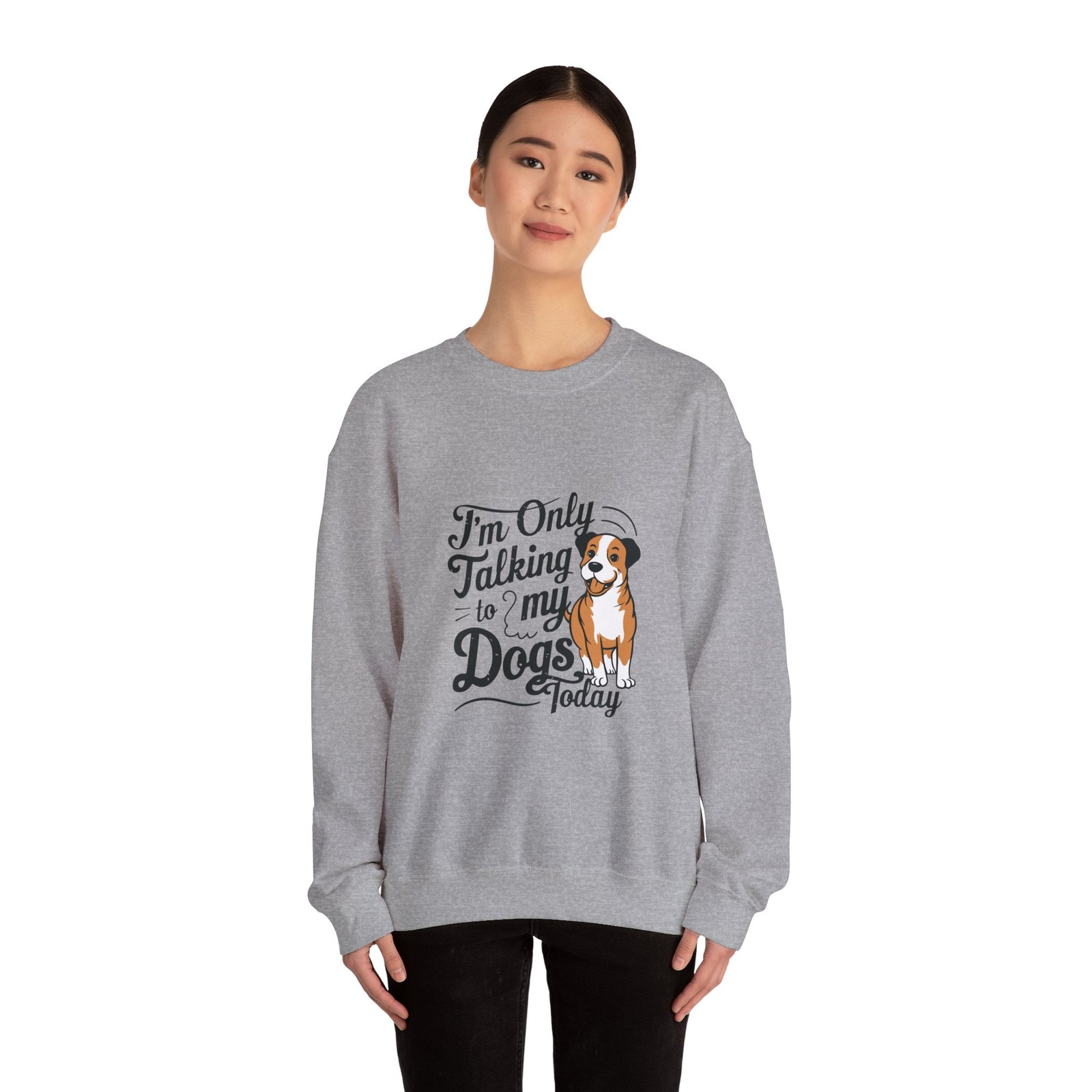 Talking To My Dog Today Whimsical Typography Design - Sweatshirt - Image 12