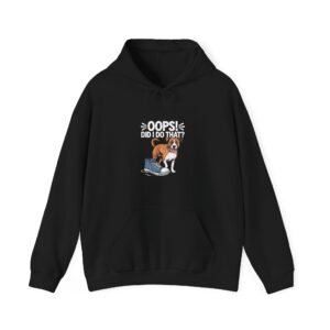 Cute Mischievous Puppy Saying Oops with Playful Expression - Hoodie