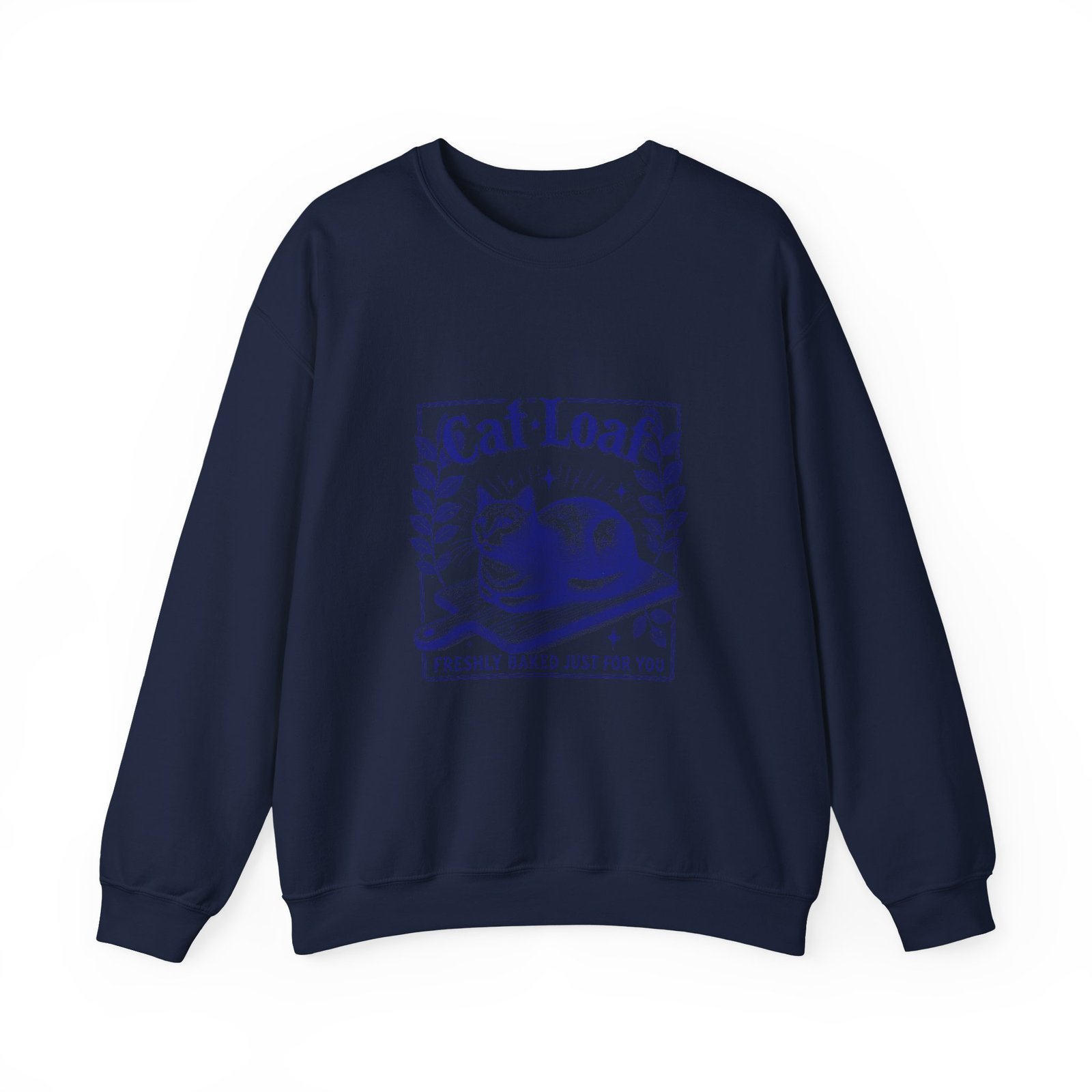 Cute Blue Cat Loaf Illustration with Playful Expression - Sweatshirt - Image 9