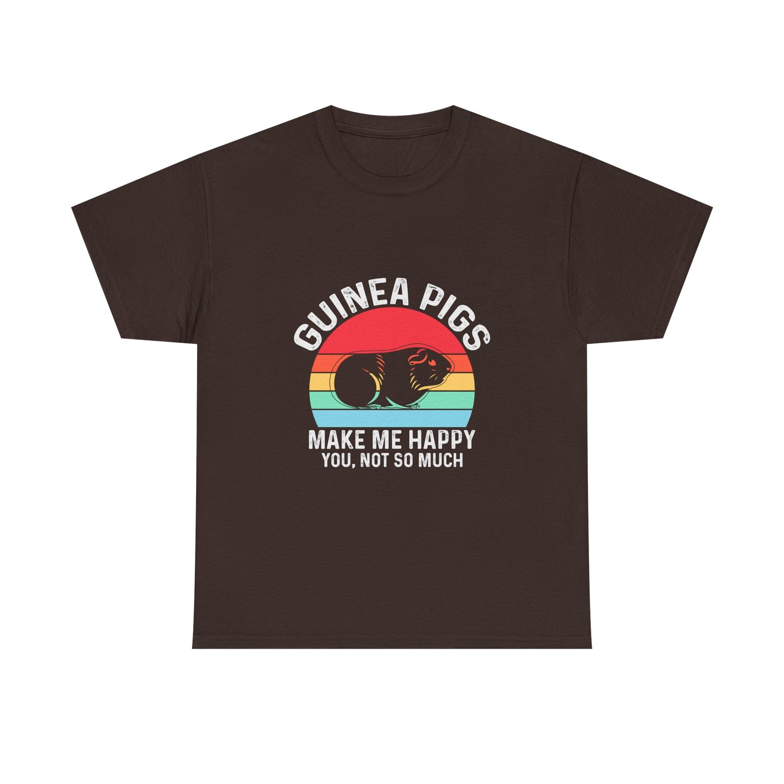 Guinea Pigs Make Me Happy Funny Retro Vintage Design - T-shirt