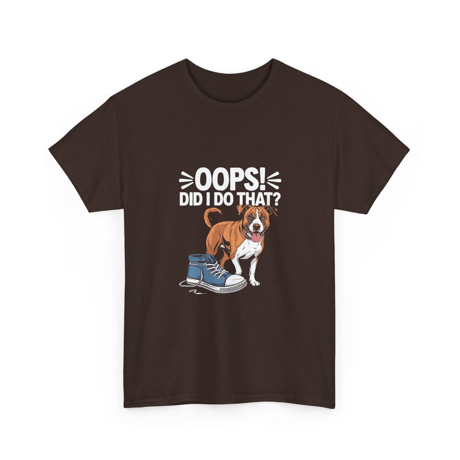 Cute Mischievous Puppy Saying Oops with Playful Expression - T-shirt - Image 3