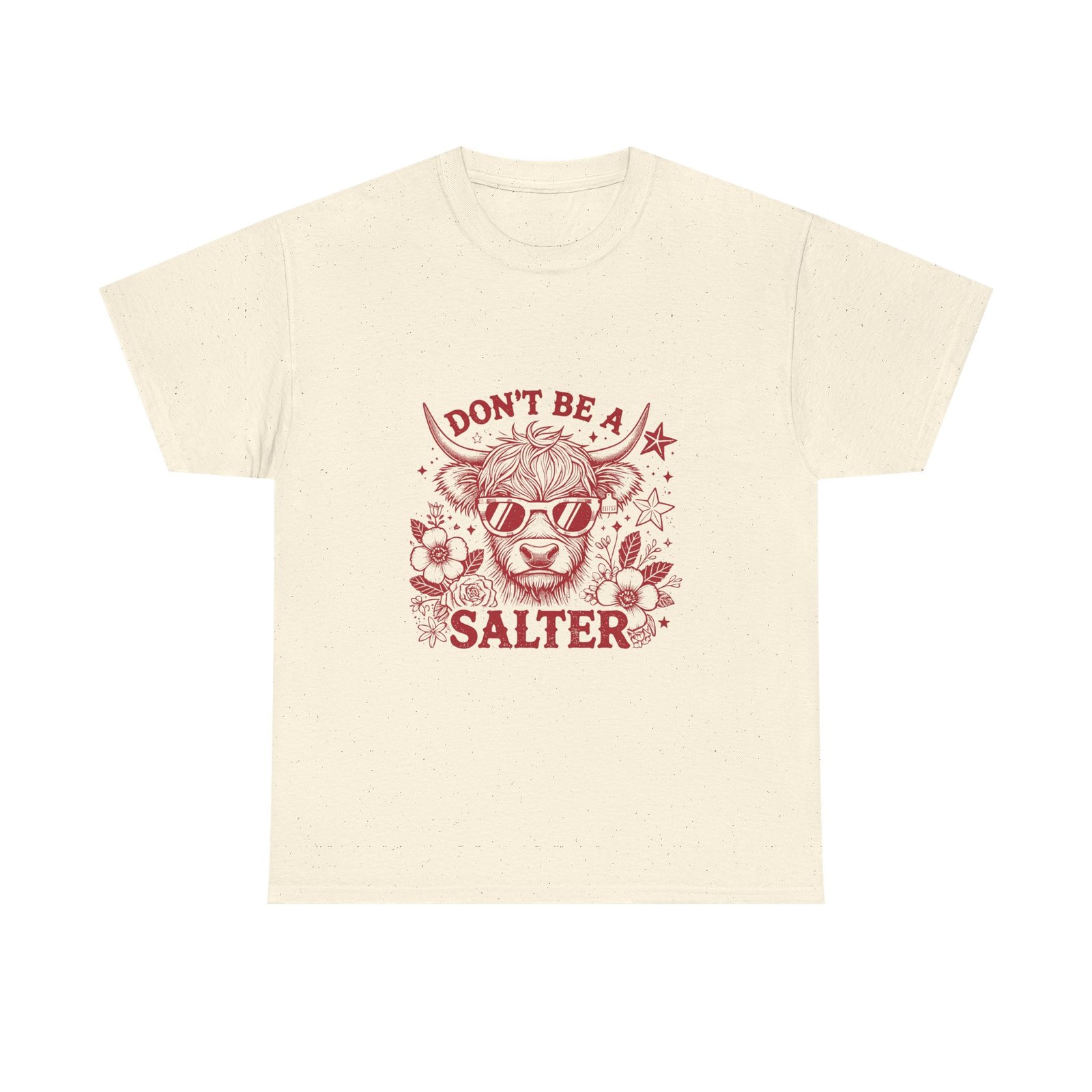 Don’t Be Salty Red Cow Funny Cartoon Design - T-shirt - Image 5