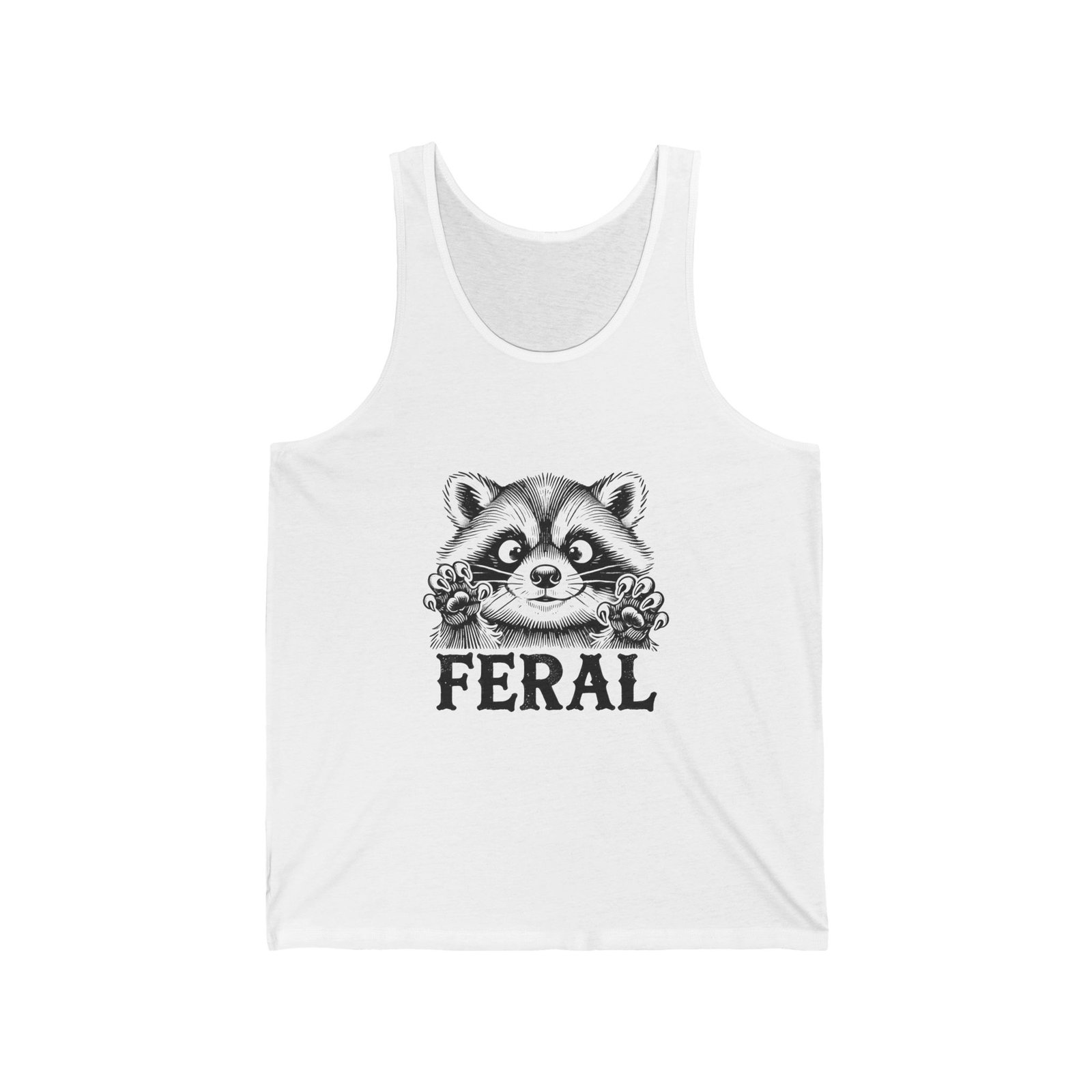 Feral Black Raccoon with Intense Wild Expression - Tank Top