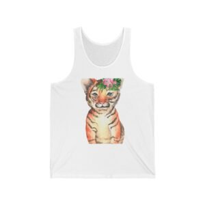 Cute Baby Tiger Illustration with Playful Expression - Tank Top