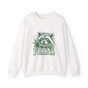Feral Green Raccoon Cute Wild Animal Art - Sweatshirt