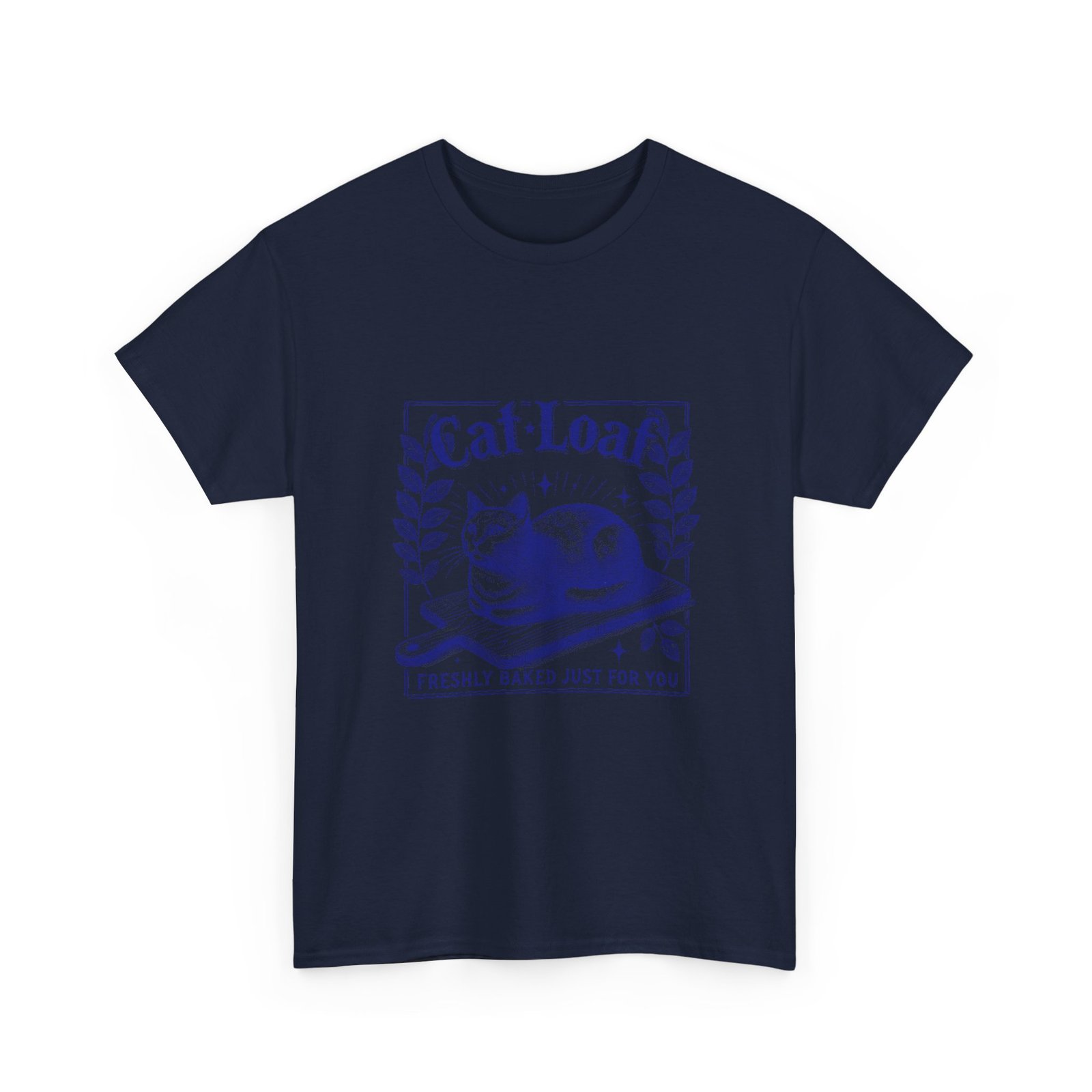 Cute Blue Cat Loaf Illustration with Playful Expression - T-shirt - Image 11