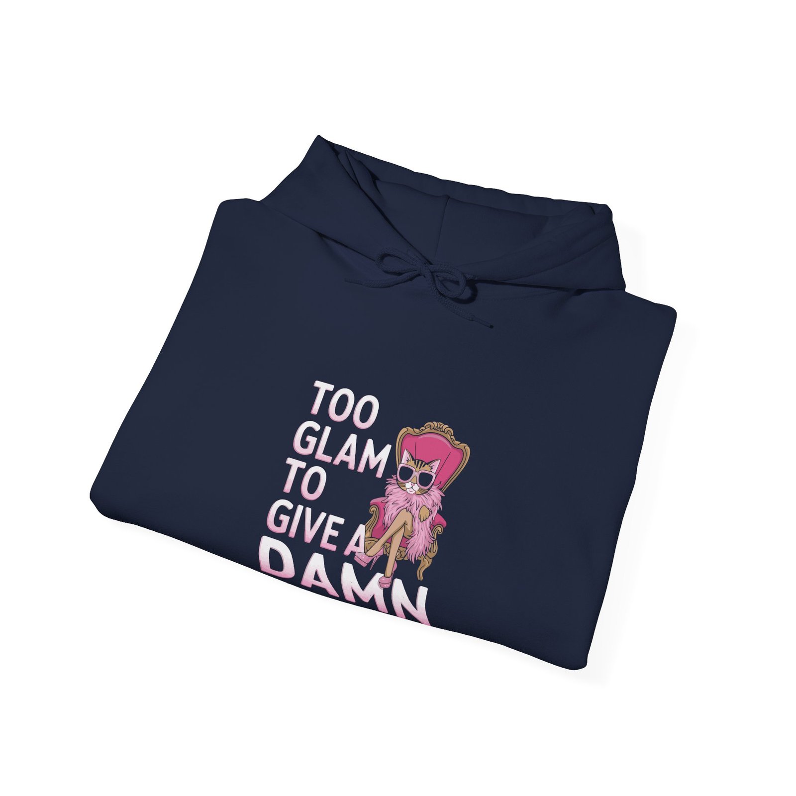 Too Glam To Give A Damn Bold Glitter Typography - Hoodie - Image 12