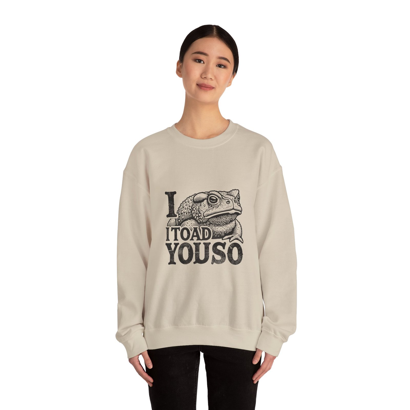 I Toad You So Black Frog Funny Pun Design - Sweatshirt - Image 8