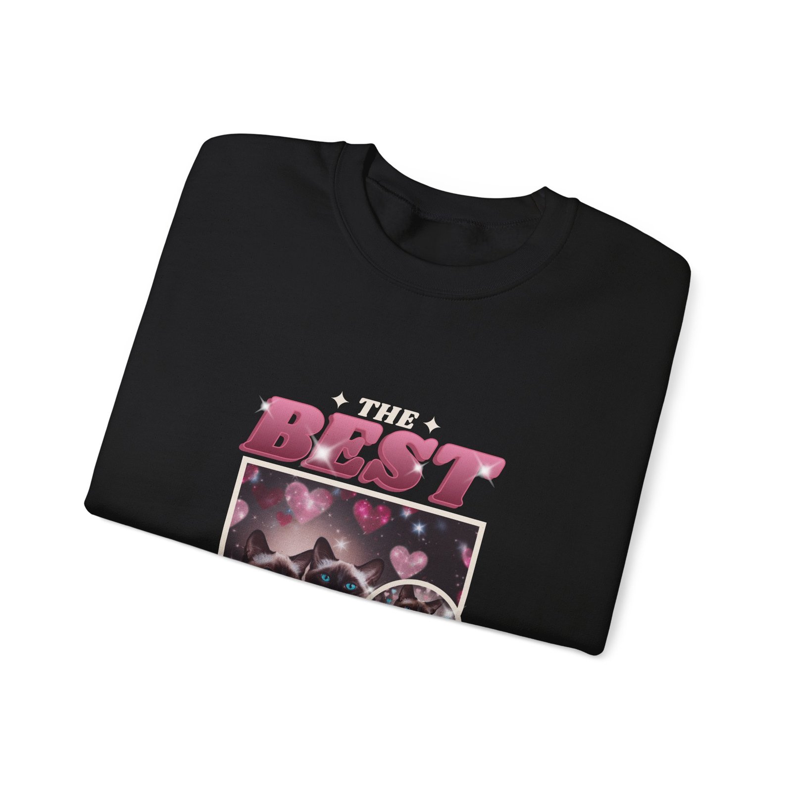 Best Cats Ever Cute Cat Illustration with Playful Typography - Sweatshirt - Image 3