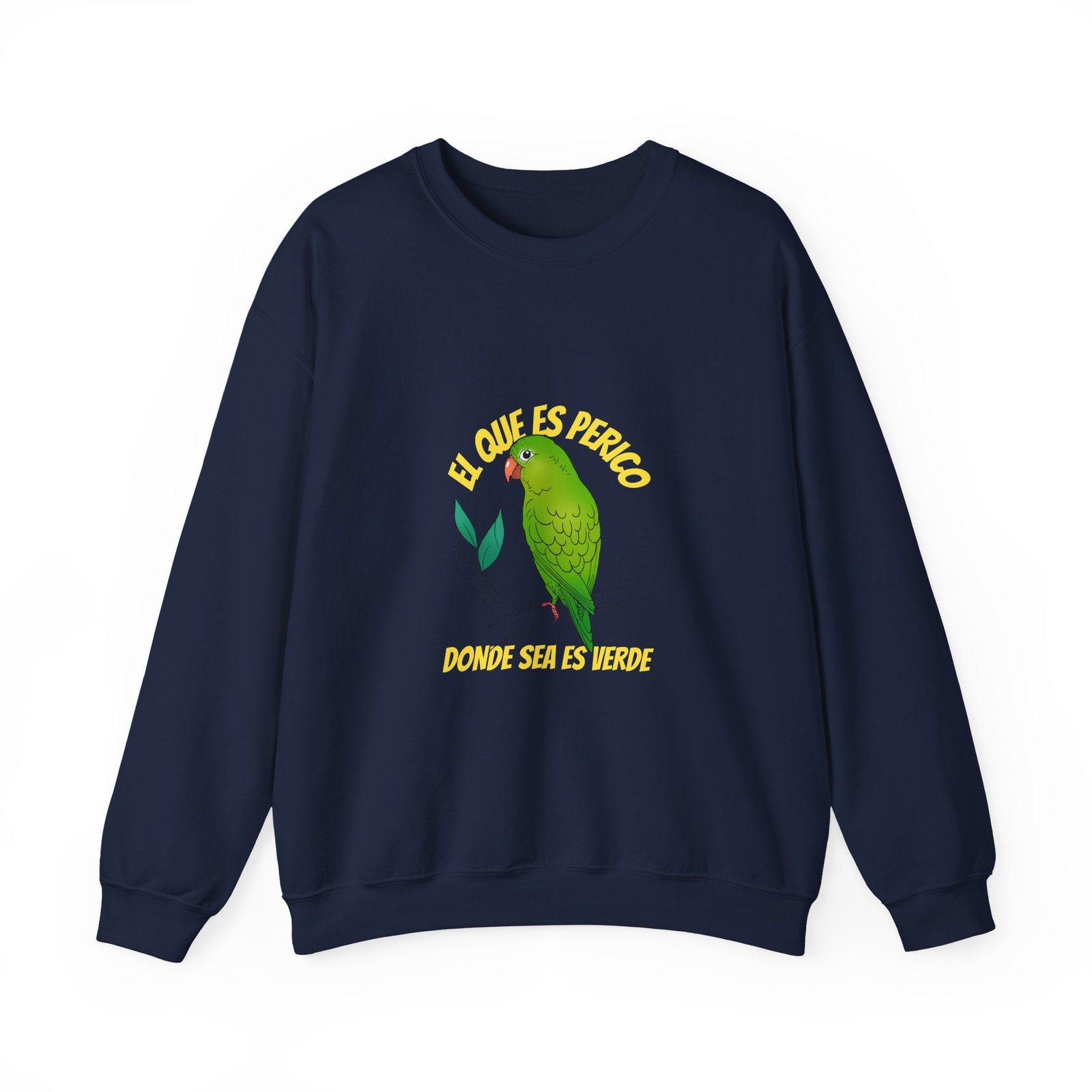 Vibrant El Perico Green Tropical Parrot Illustration - Sweatshirt - Image 9