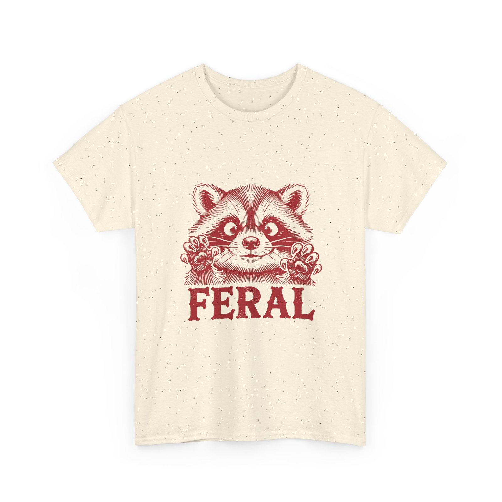 Feral Red Raccoon Bold Wildlife Illustration - T-shirt - Image 7