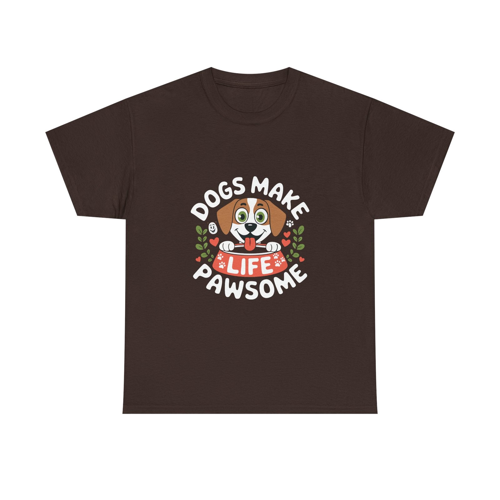 Cute Pawsome Life Cartoon Dog with Playful Expressions - T-shirt