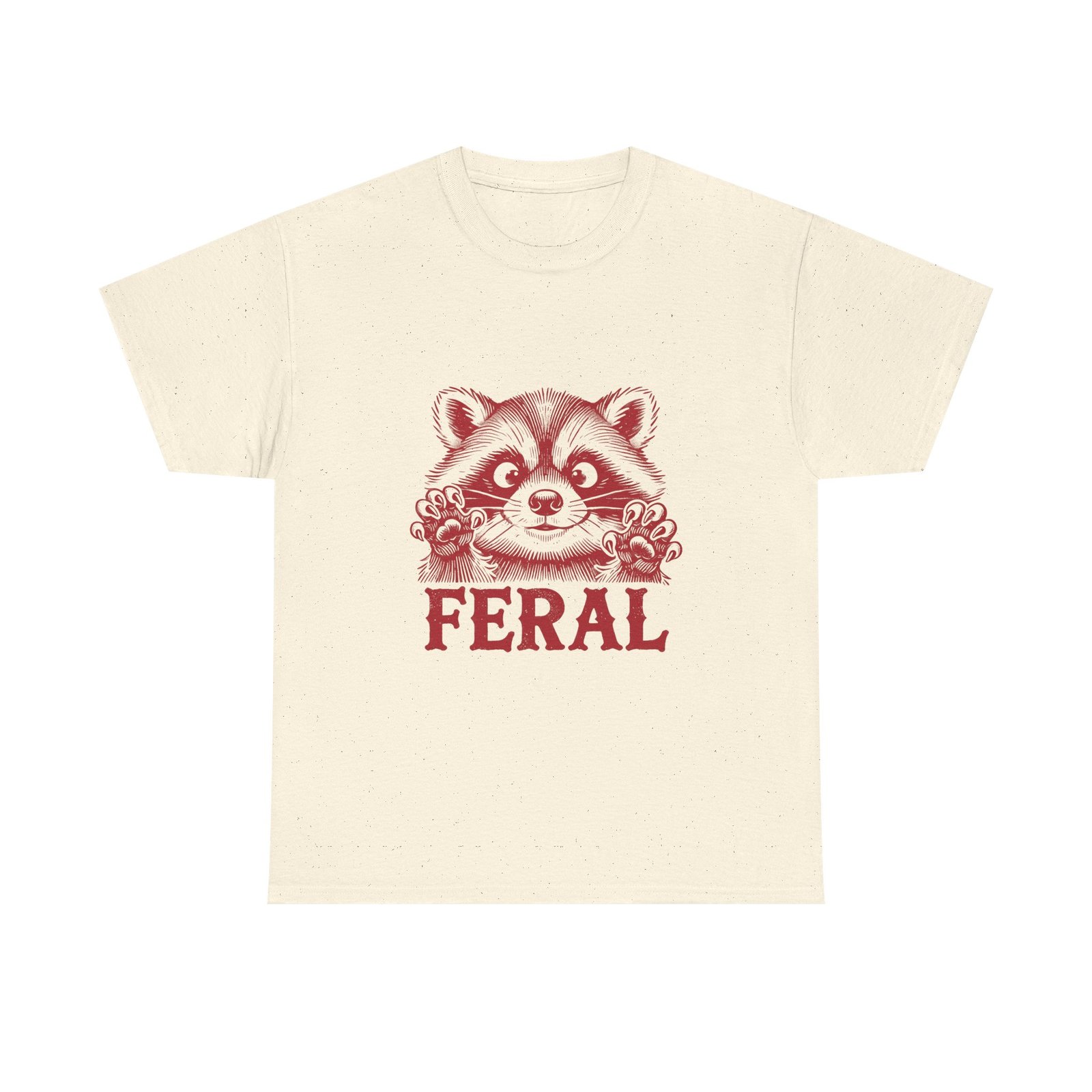 Feral Red Raccoon Bold Wildlife Illustration - T-shirt - Image 5