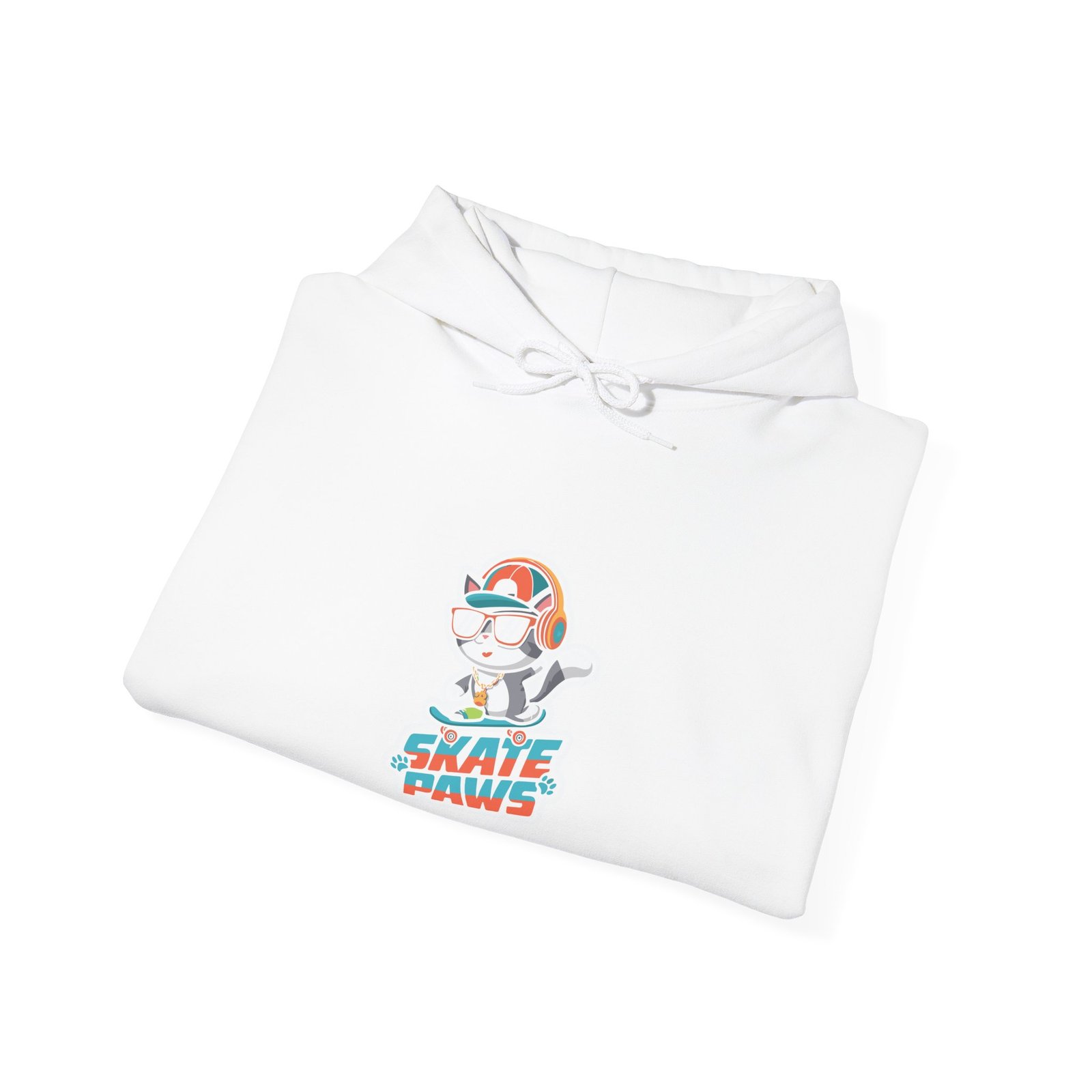 Skate Paws Roller Cat with Cute Cartoon Skateboard Design - Hoodie - Image 4