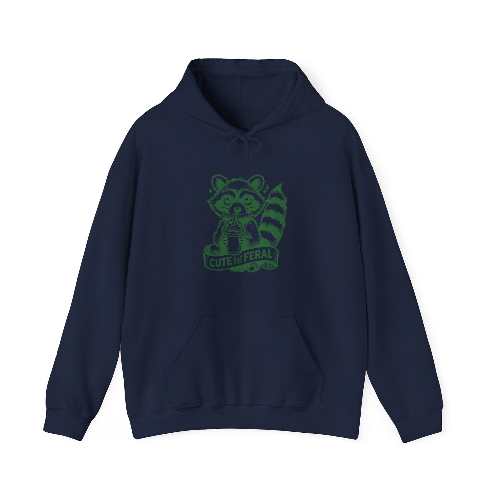 Adorable Green Raccoon Illustration with Cute and Feral Style - Hoodie - Image 9