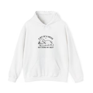 Playful Black Rabbit Illustration with Motivational Quote - Hoodie