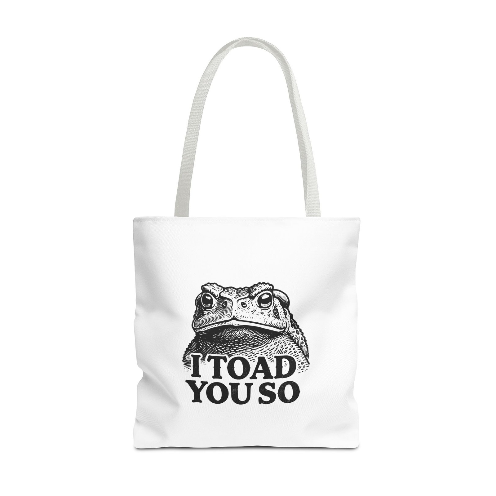 I Toad You So Funny Black Frog Illustration - Tote Bag - Image 9
