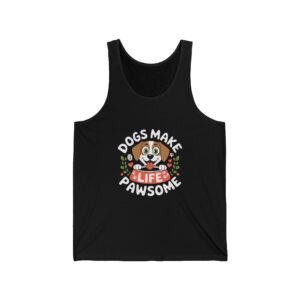 Cute Pawsome Life Cartoon Dog with Playful Expressions - Tank Top