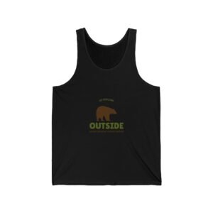 Go Outside Bear Graphic with Nature Adventure Theme - Tank Top