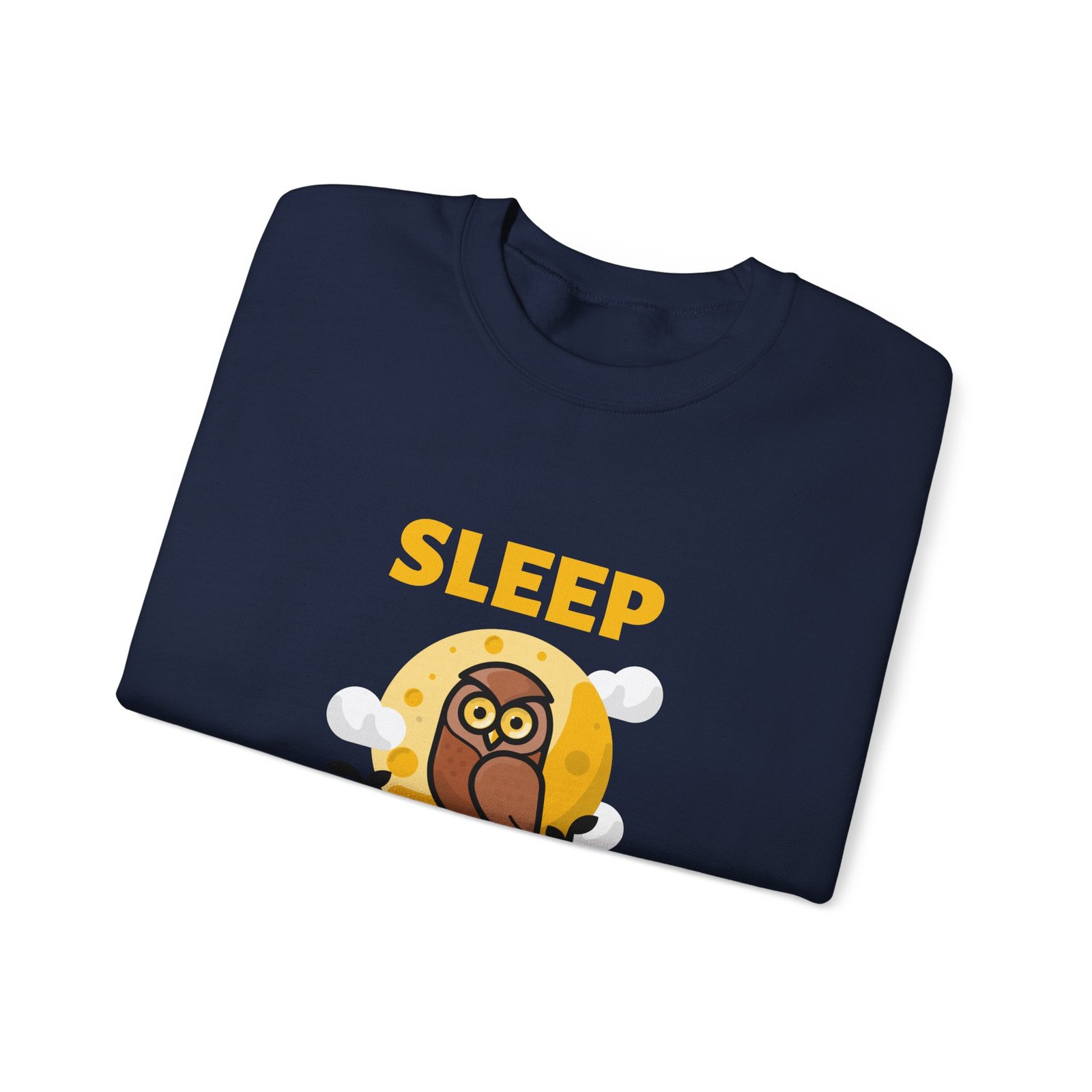 Sleep Is Weak Owl Cartoon Graphic with Tired Expression - Sweatshirt - Image 11