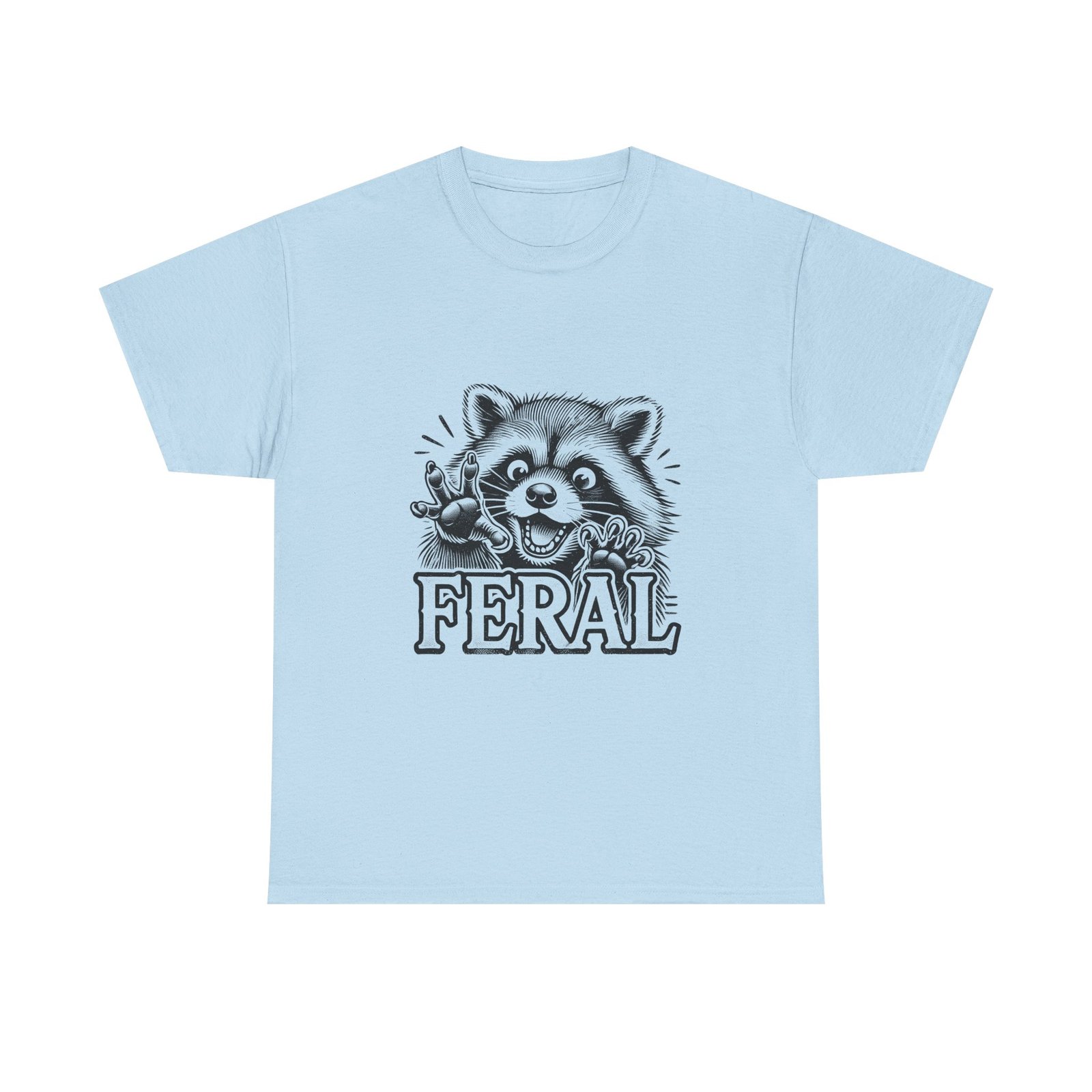 Feral Black Raccoon Cute Wild Animal Illustration - T-shirt - Image 9