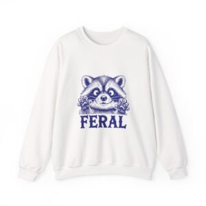 Feral Blue Raccoon Artistic Wildlife Illustration - Sweatshirt