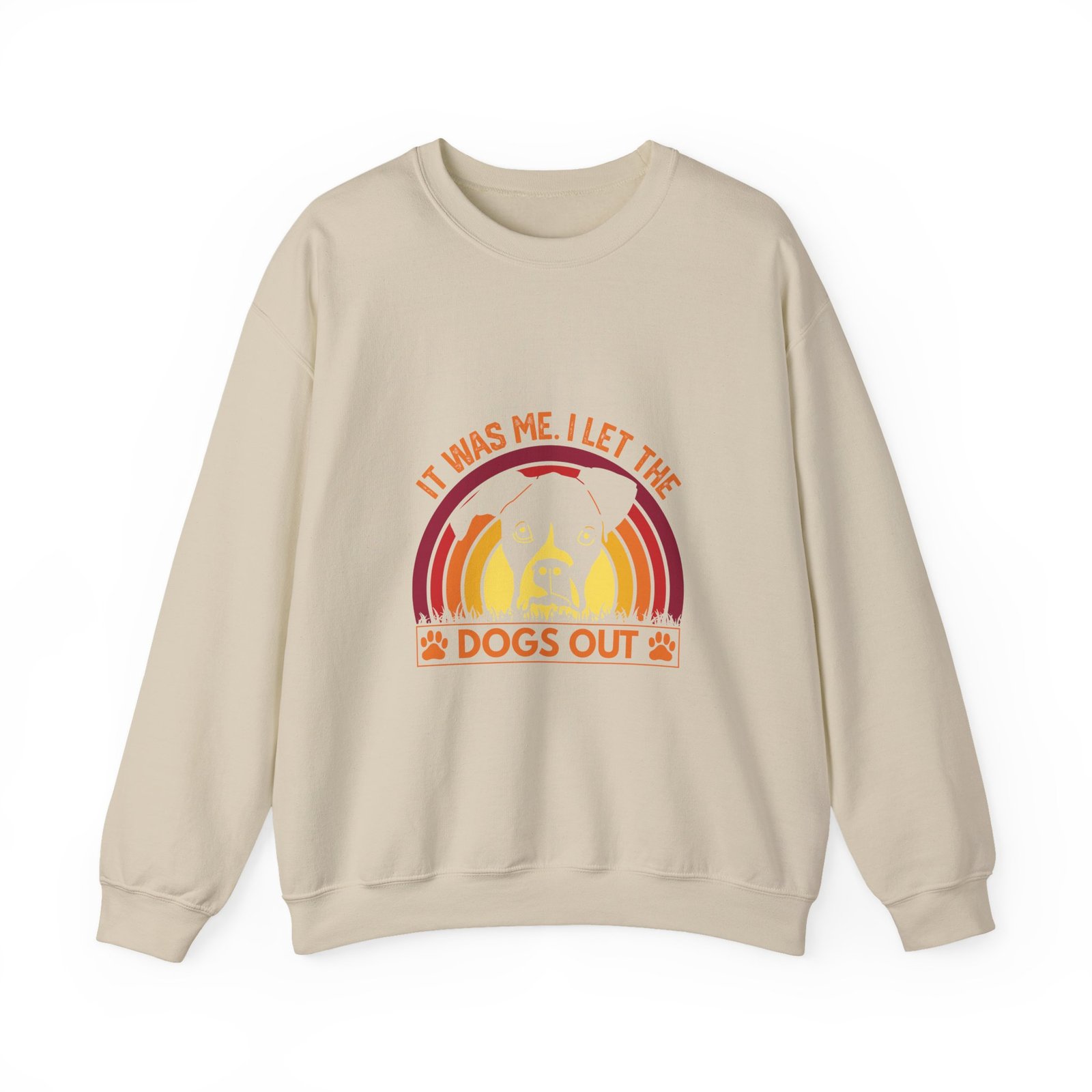 Retro Sunset with Silhouetted Dogs Playing Outdoors - Sweatshirt - Image 5