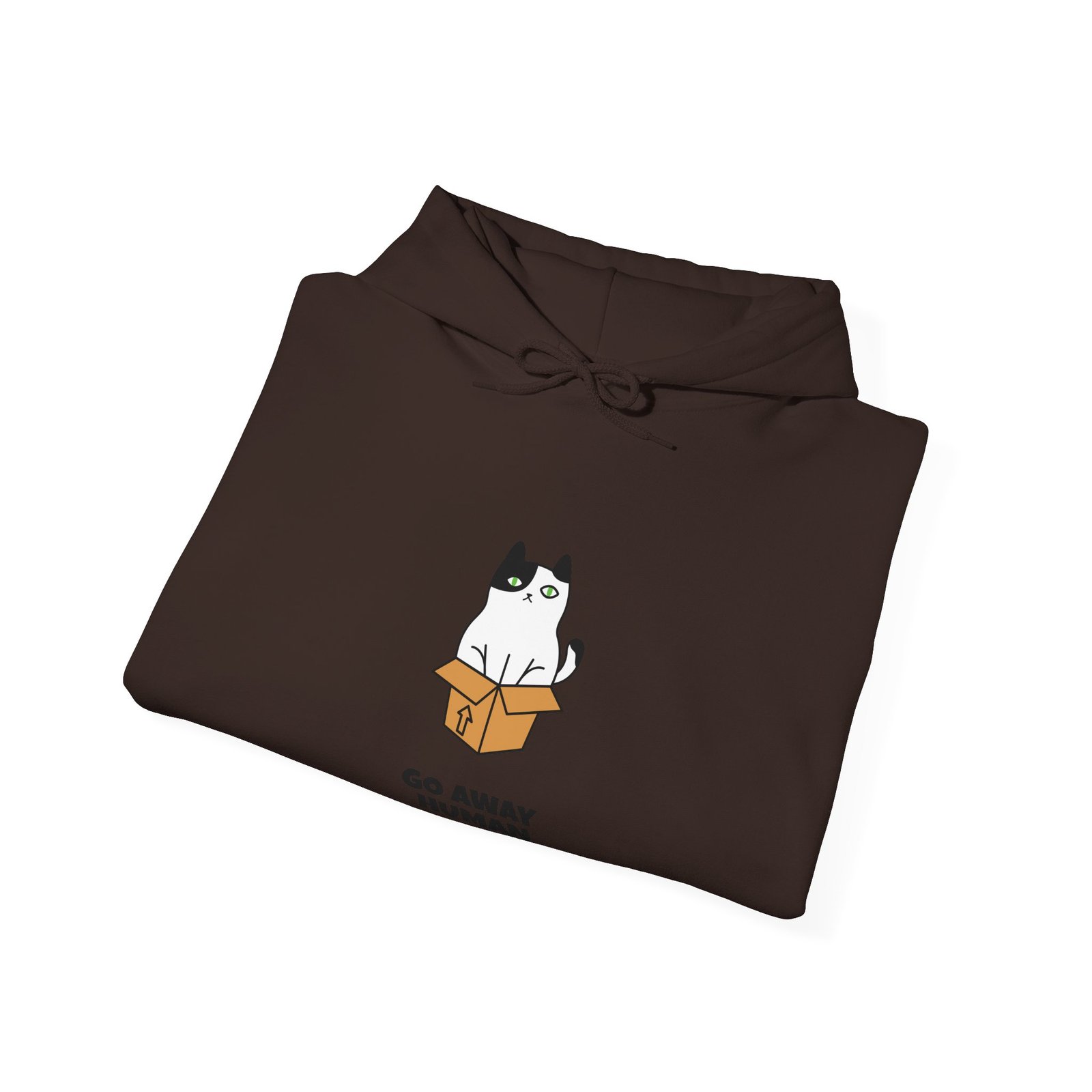 Go Away Human Cat Funny Grumpy Cat Illustration - Hoodie - Image 8