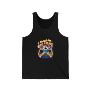 Paused My Game Cat Cute Gaming Illustration - Tank Top