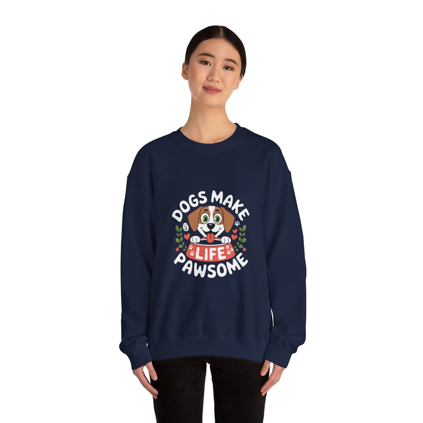 Cute Pawsome Life Cartoon Dog with Playful Expressions - Sweatshirt - Image 12