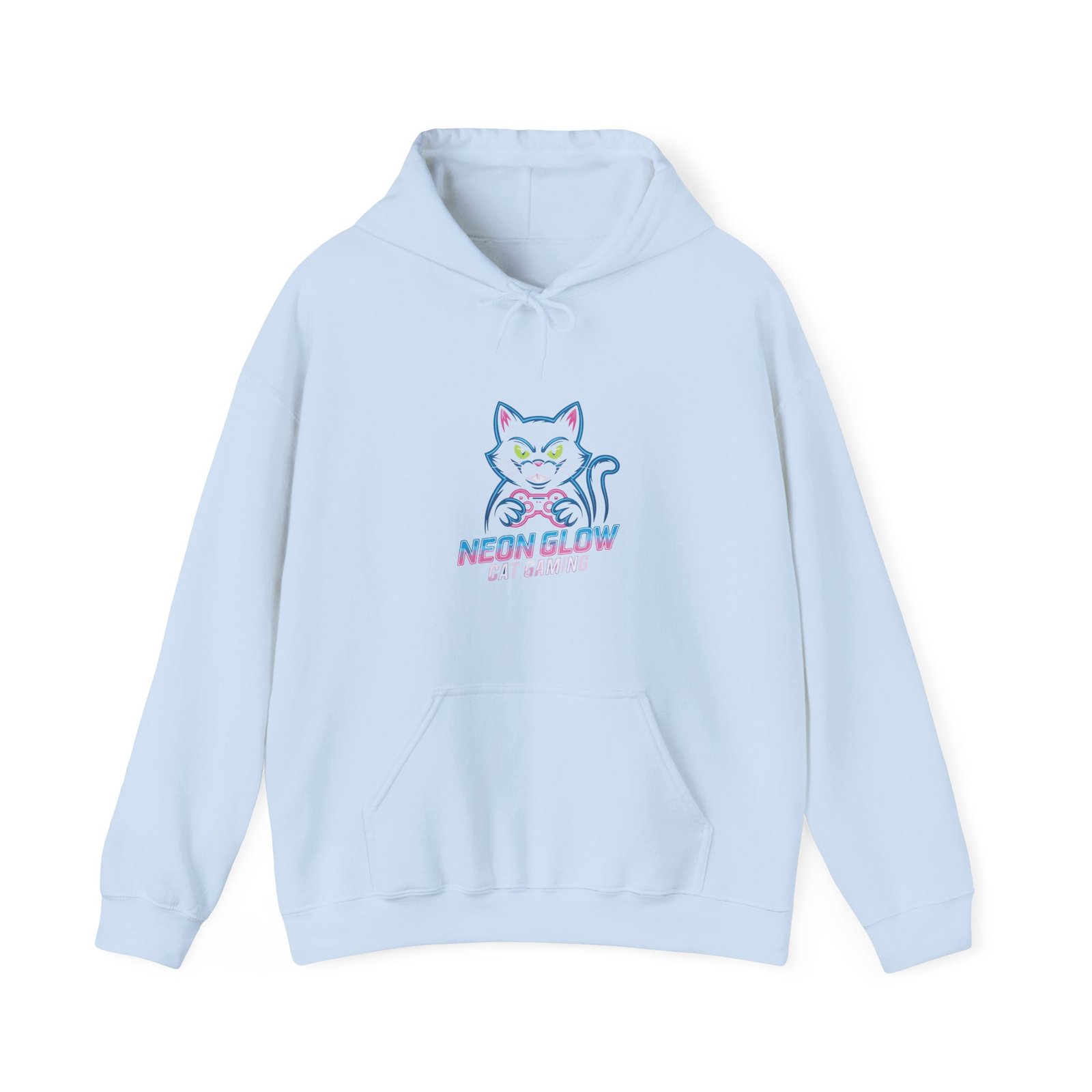 Neon Glow Cat with Gaming Vibes Cyberpunk Style - Hoodie - Image 9