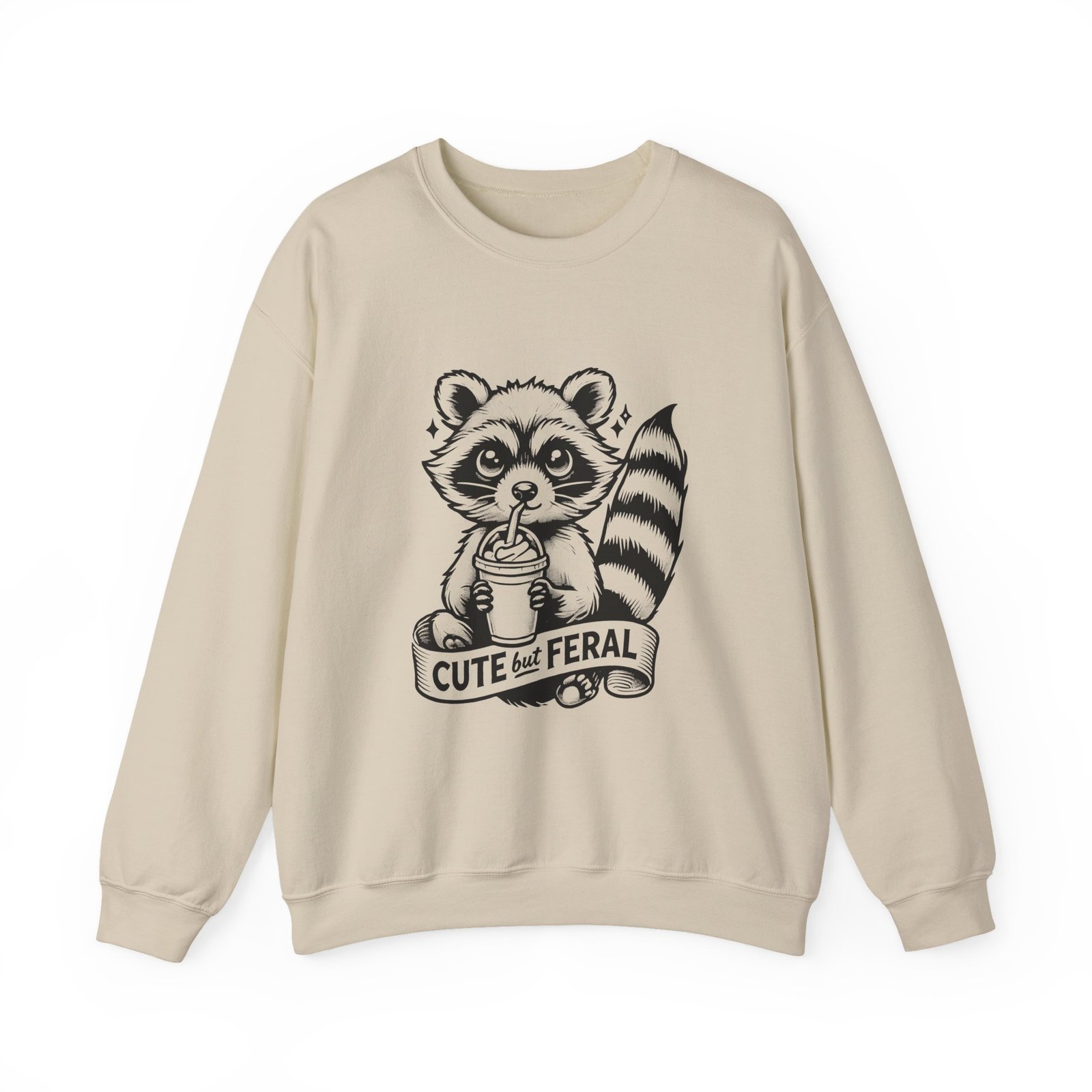 Adorable and Wild Black Raccoon Illustration with Cute Charm - Sweatshirt - Image 5