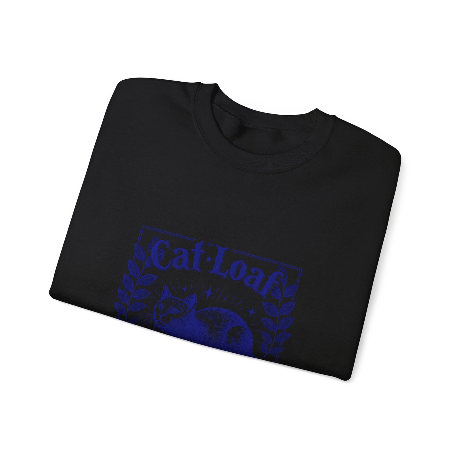 Cute Blue Cat Loaf Illustration with Playful Expression - Sweatshirt - Image 3