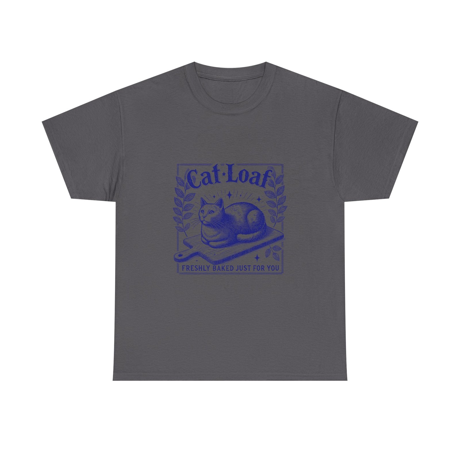 Cute Blue Cat Loaf Illustration with Playful Expression - T-shirt - Image 5