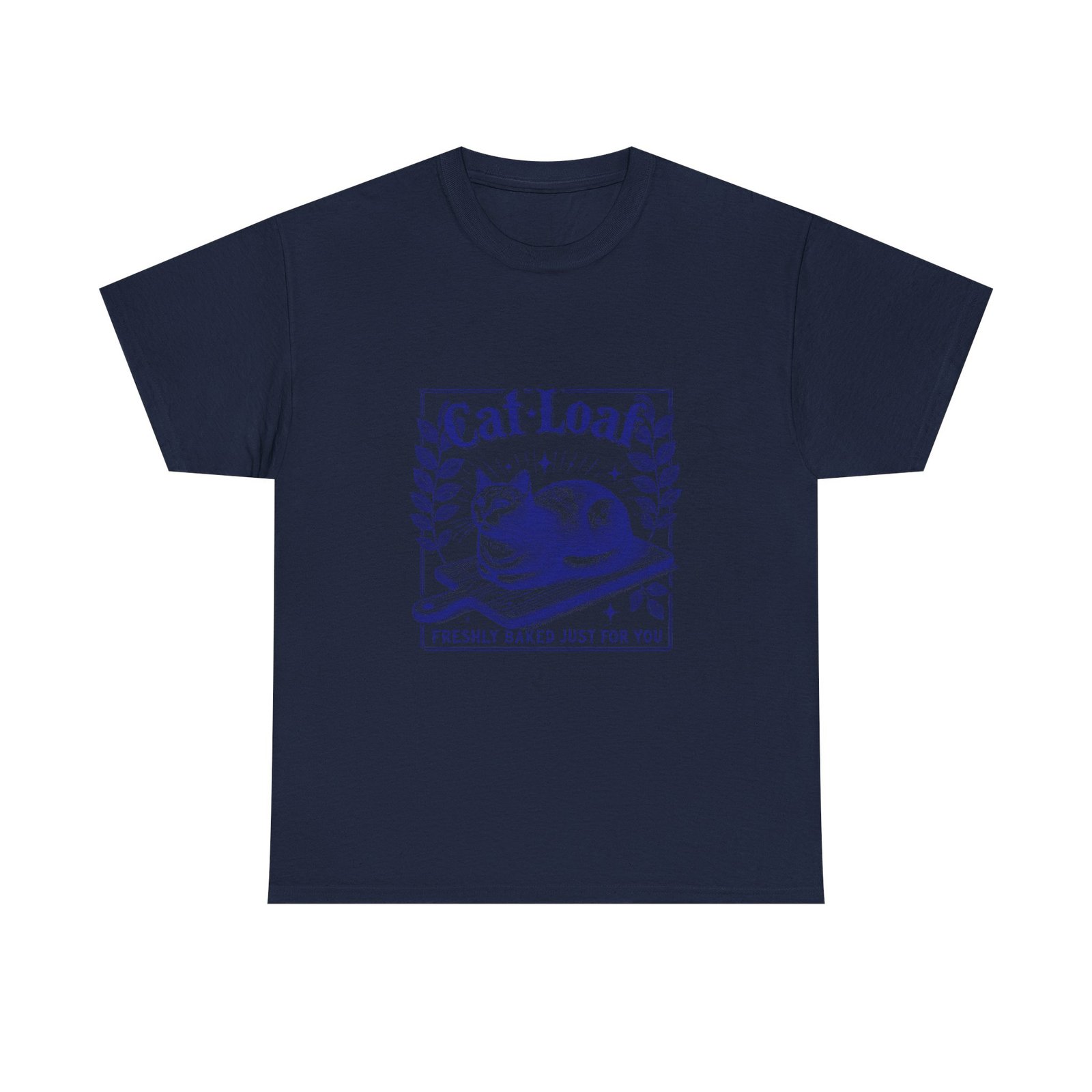 Cute Blue Cat Loaf Illustration with Playful Expression - T-shirt - Image 9