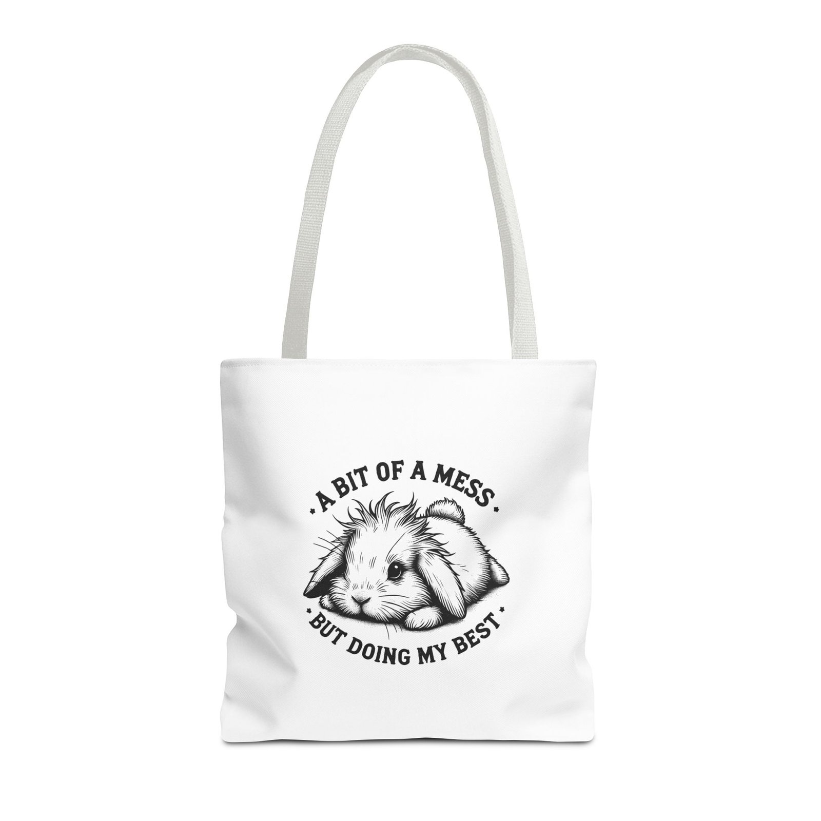 A Bit Of A Mess But Doing My Best Black Rabbit Chilling Design - Tote Bag - Image 5